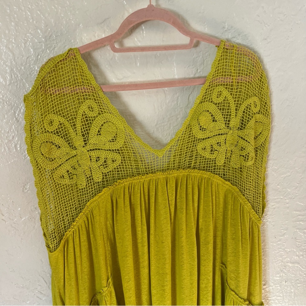 Free People Boho Crochet Pleated Asymmetrical Tunic - Picture 5 of 7